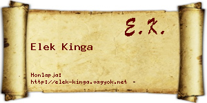 Elek Kinga névjegykártya